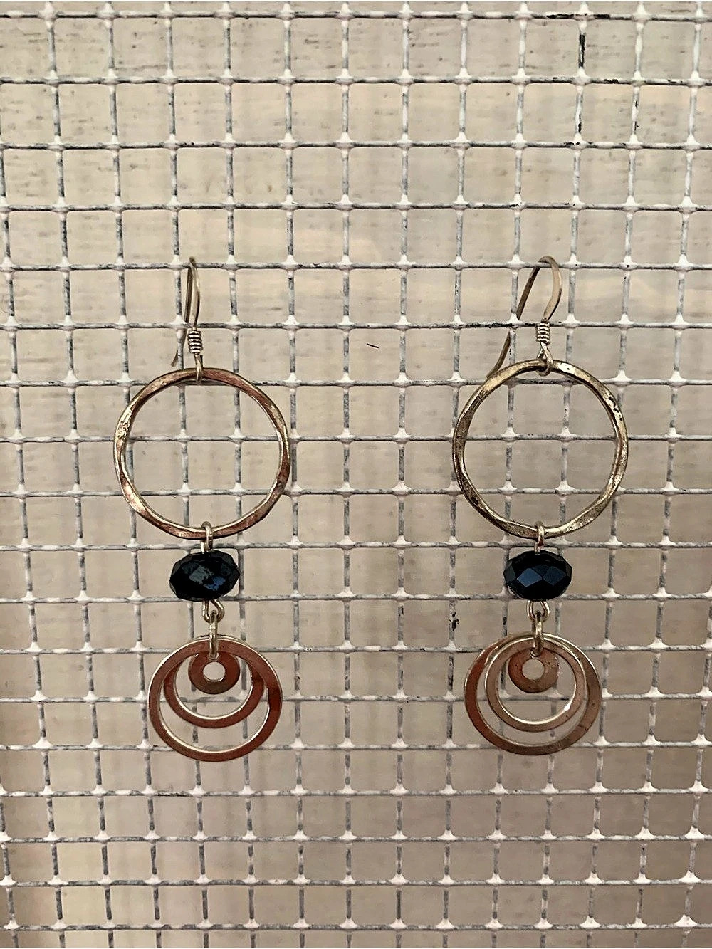 Gold & Black Drop Earrings Like New